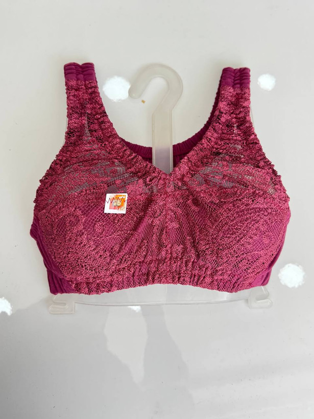 سوتین هندی تمام نخ رویه توری مدل دانتل کش پهن